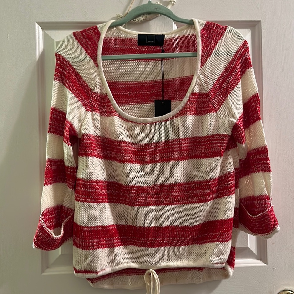 Anthropologie red and white striped sweater